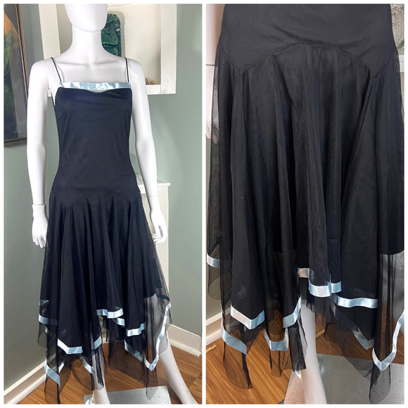 B Darlin Dresses & Skirts - Vintage Y2K B Darlin Fairycore Fairycore Goth Handkerchief Slip Midi Dress kiki